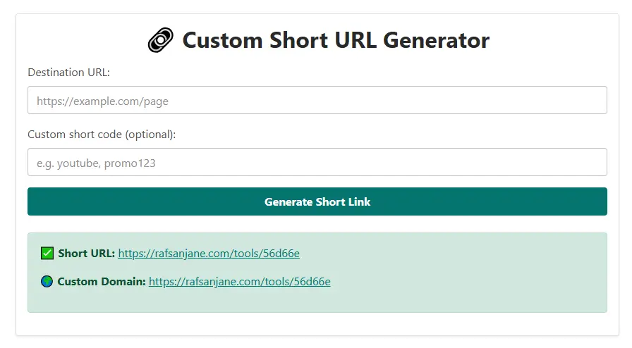 Short URL Generator